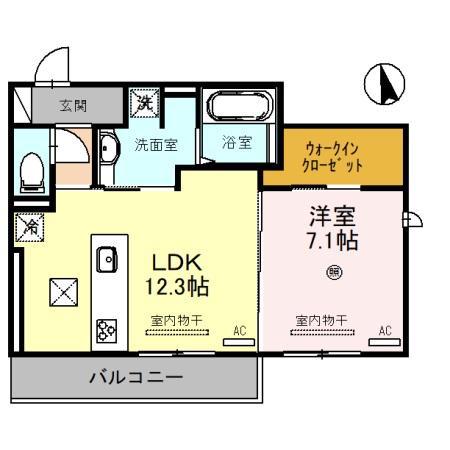 D-ROOMN・KII(1LDK/1階)の間取り写真