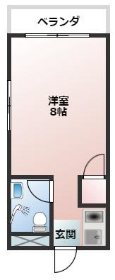 コーポ長門3(ワンルーム/3階)の間取り写真