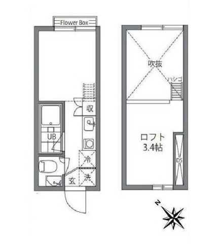 スタイル笹塚(ワンルーム/2階)の間取り写真