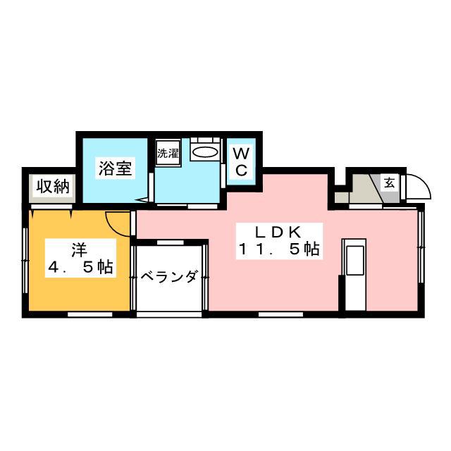 CIEL THREE(1LDK/1階)の間取り写真