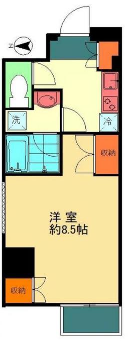 MALULANI南青山(1K/9階)の間取り写真