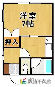 コーポ薫(1K/3階)の間取り写真