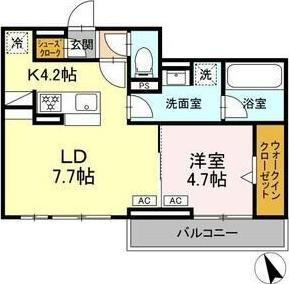 リエート(1LDK/2階)の間取り写真