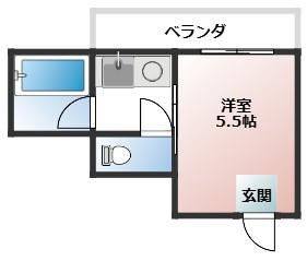 サンライズ伊伝居(ワンルーム/4階)の間取り写真
