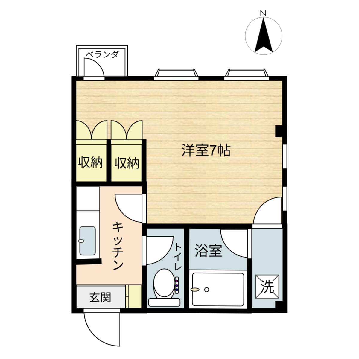 フラワーハウス(1K/3階)の間取り写真