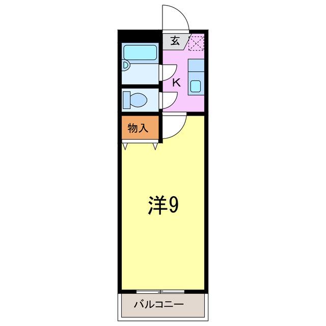 パレスアオイII(1K/2階)の間取り写真