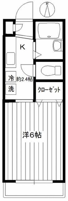 早稲田イースト(1K/2階)の間取り写真