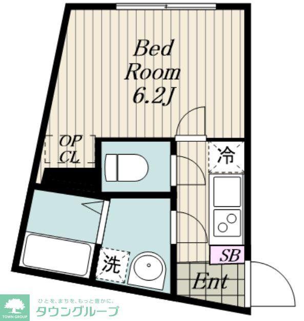 PARK ROOMS SHINJUKU NAKAI(1K/2階)の間取り写真