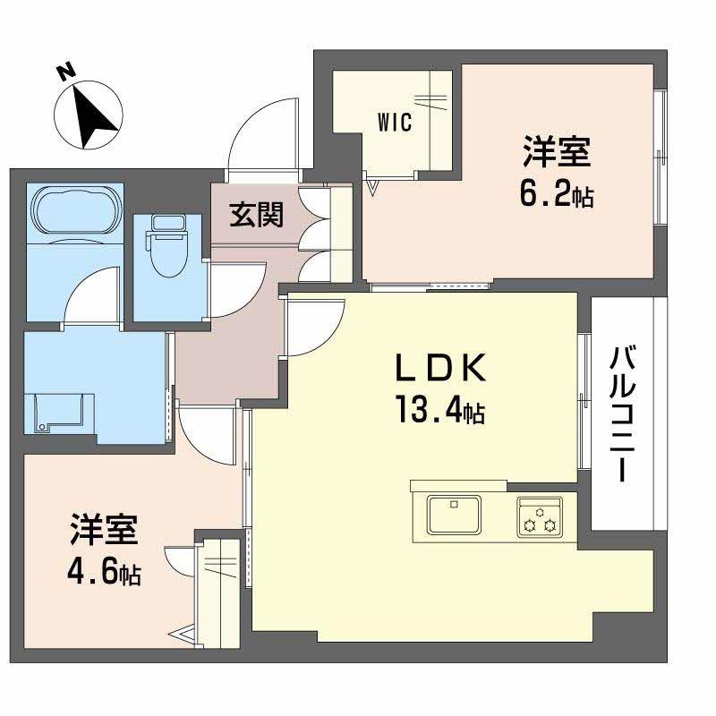 シャーメゾンボスコルーチェ(2LDK/3階)の間取り写真