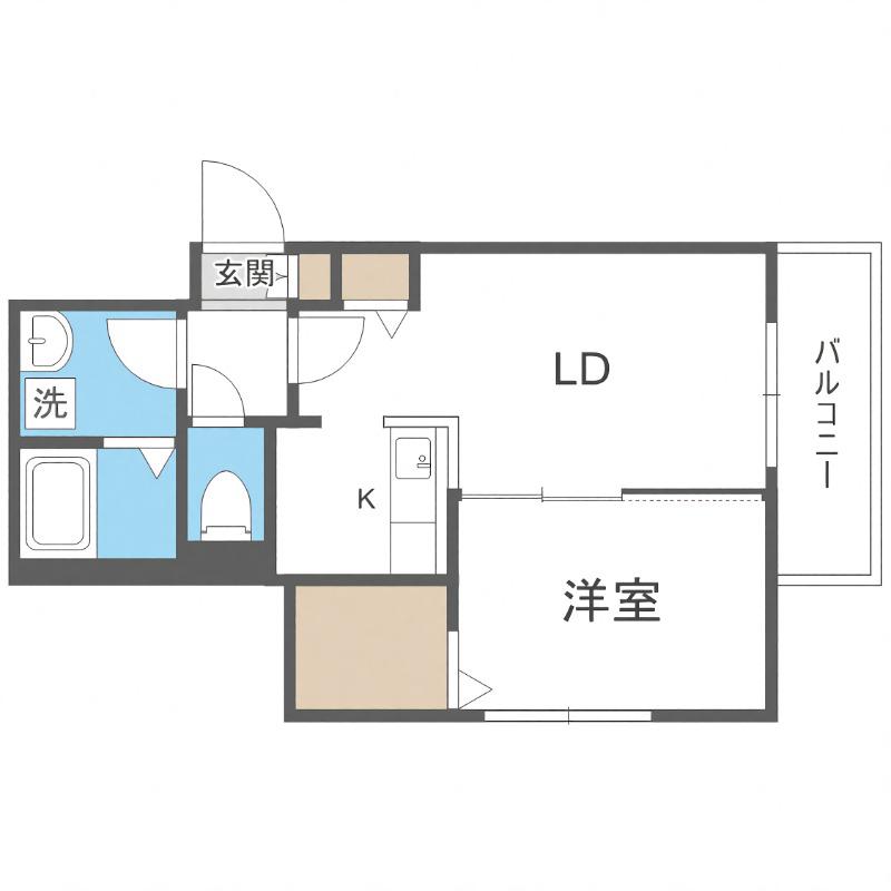 シティレジデンス南12条(1LDK/3階)の間取り写真