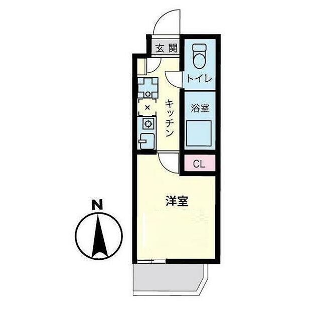 スマートVILLA戸越(1K/1階)の間取り写真