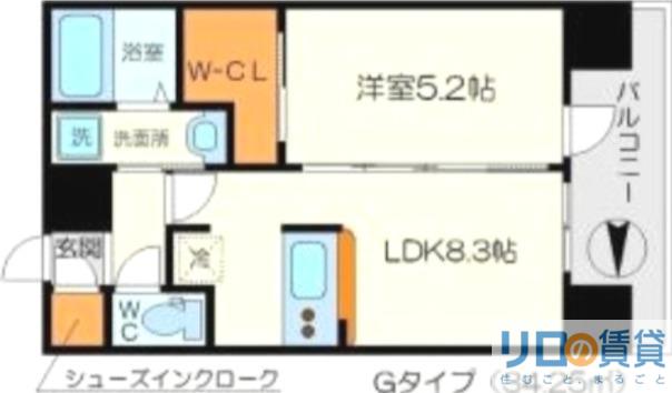 リッツ新大阪(1LDK/5階)の間取り写真