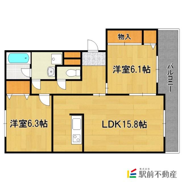 グローイングコート(2LDK/1階)の間取り写真