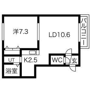 エスポワール I(1LDK/4階)の間取り写真
