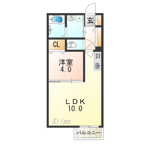 プレイス相川(1LDK/3階)の間取り写真