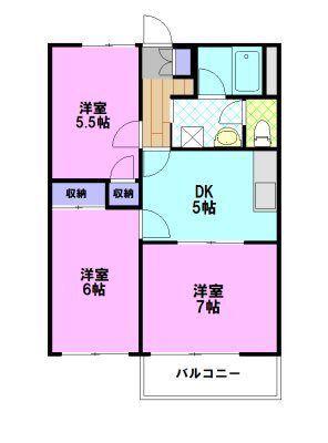 グリーン杉本B(3DK/1階)の間取り写真