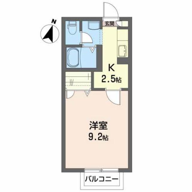 コンフォールA(1K/2階)の間取り写真