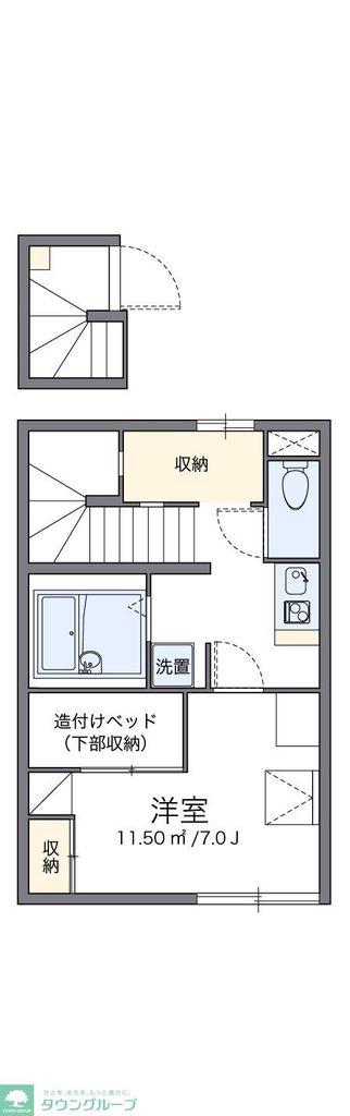 レオパレスミノール(1K/2階)の間取り写真