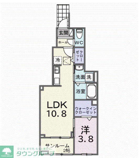 ミルト ブリッサ 大原(1LDK/1階)の間取り写真