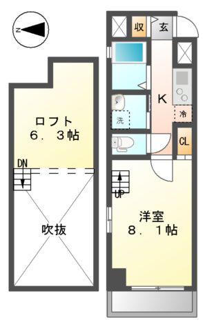 GSTYLE栄東(1K/4階)の間取り写真