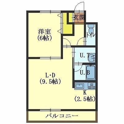NEO21(1LDK/2階)の間取り写真