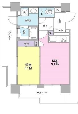 CORAL KOTOBUKI踞尾(1LDK/4階)の間取り写真