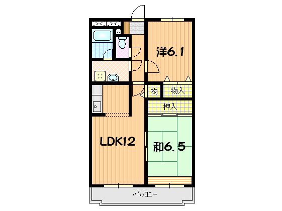 パルテール泉(2LDK/1階)の間取り写真
