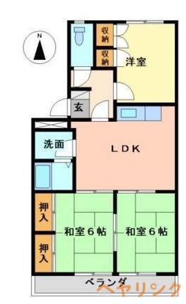 ミリアン宮前(3LDK/3階)の間取り写真