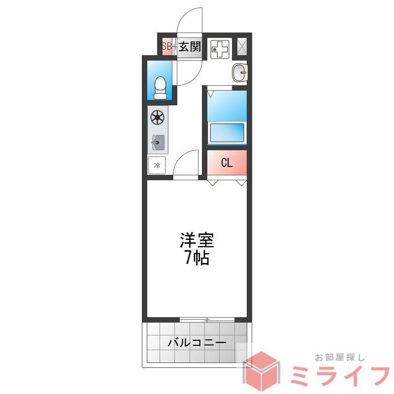 MPLAZA今里弐番館(1K/9階)の間取り写真