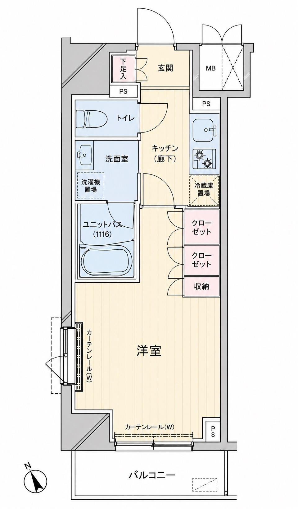 ルーブル南砂町(1K/11階)の間取り写真