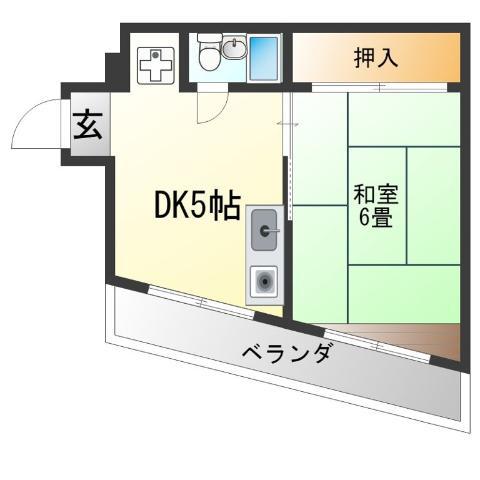 ハイム岡崎(1DK/3階)の間取り写真
