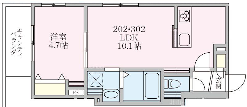 SERES PROMENADE(1LDK/3階)の間取り写真