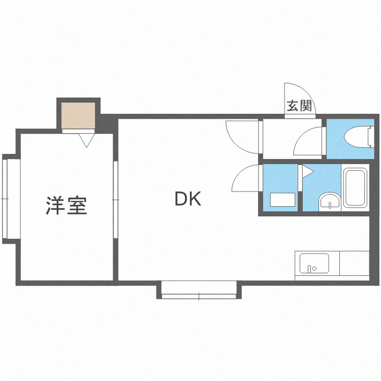 地下鉄東豊線 学園前駅(札幌) 徒歩7分 3階建 築23年(1DK/2階)の間取り写真