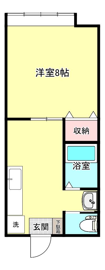 アーバンティ本荘201棟(1DK/1階)の間取り写真