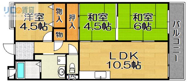 グレース本館(3LDK/3階)の間取り写真