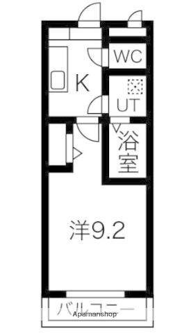 リオレイア(1K/1階)の間取り写真