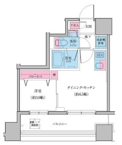 クレヴィアリグゼ日暮里(1DK/8階)の間取り写真