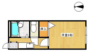 ベルデコート(1K/2階)の間取り写真
