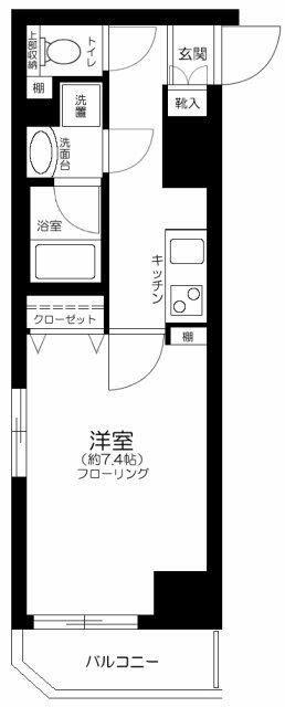 パレステュディオ新宿御苑前(1K/5階)の間取り写真