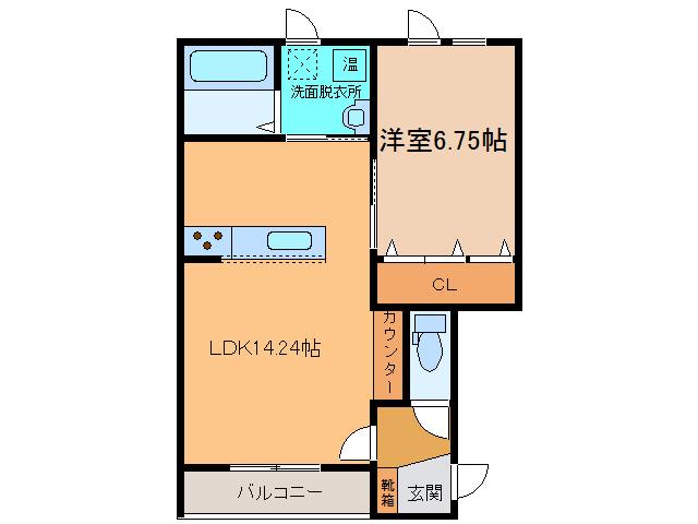 スピカI(1LDK/3階)の間取り写真