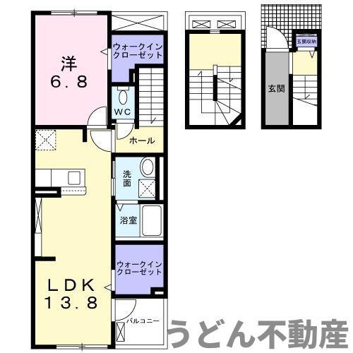 プレッソ春日(1LDK/3階)の間取り写真