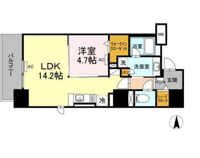 OASIS金山(1LDK/3階)の間取り写真