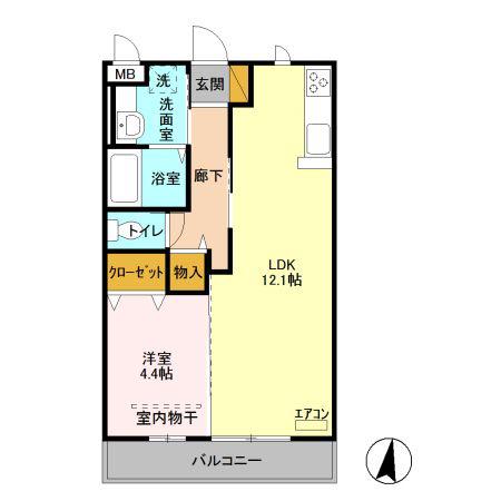 アネシス(1LDK/3階)の間取り写真