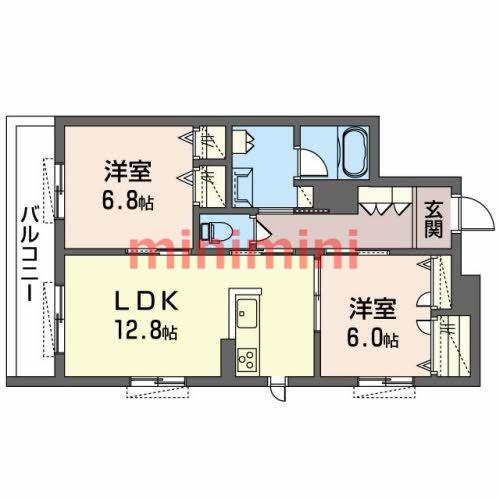 SHAMAISON LA VIE IDEALE(2LDK/2階)の間取り写真