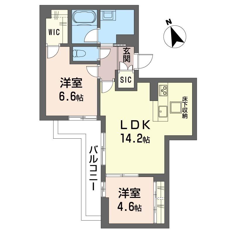 メゾンセキバ(2LDK/1階)の間取り写真