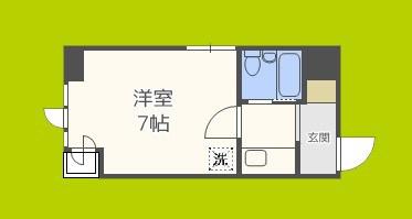 ミフネセントラルベア新大阪(1K/7階)の間取り写真