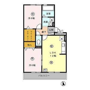 サントゥールA(2LDK/3階)の間取り写真