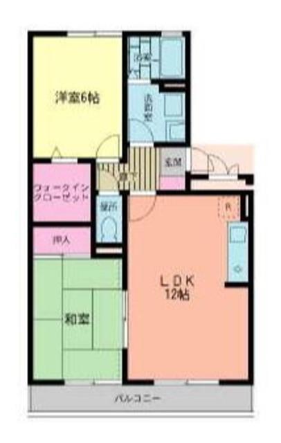 レジデンス海老名A棟(2LDK/1階)の間取り写真