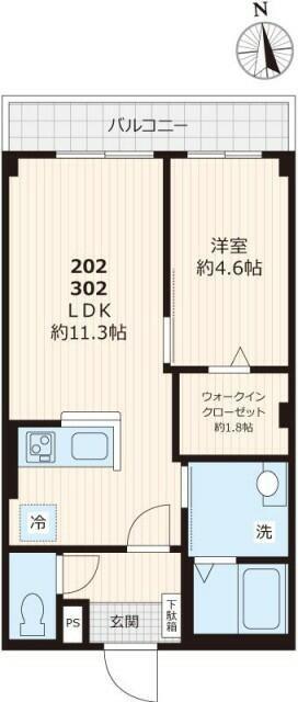 フォレスト ベベ(1LDK/1階)の間取り写真