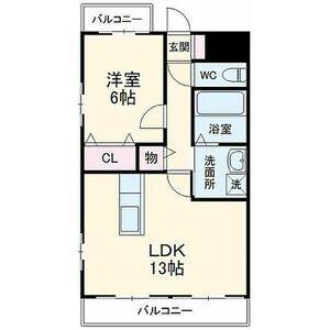 プランドール(1LDK/2階)の間取り写真